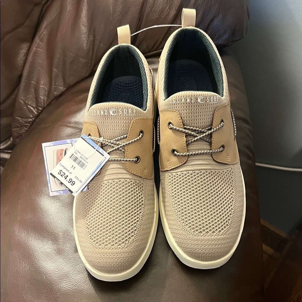 Men's Beige and Tan Boat Shoes by
